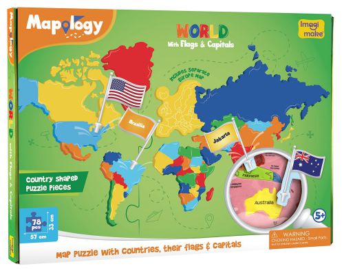 Mapology - World with Flags & Capitals 